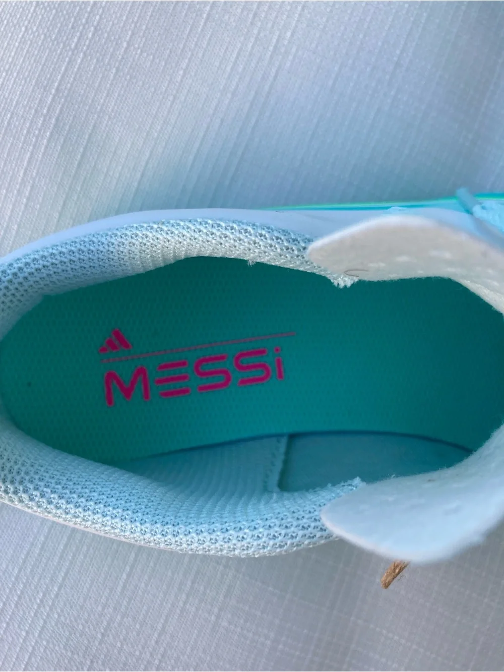 Adidas F50 Messi Club TF J Soccer Cleats Shoes White Pink Blue JQ0949 Size 12K